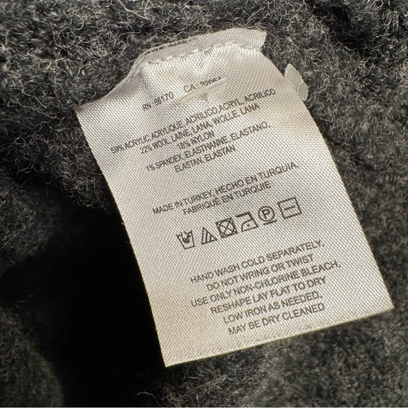 Anthropologie Moth Soft Mixed ribbed knit wool blend Cardigan Sweater Gray XL - Picture 10 of 13